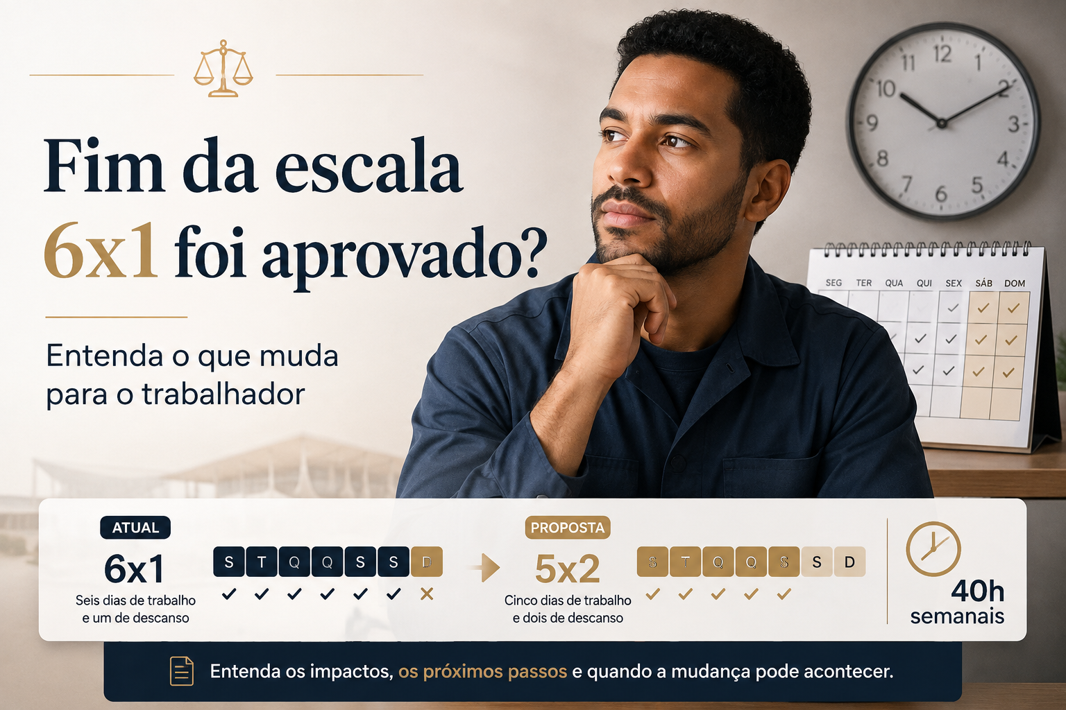 Fim da escala 6×1 foi aprovado? Entenda o que muda e quando começa