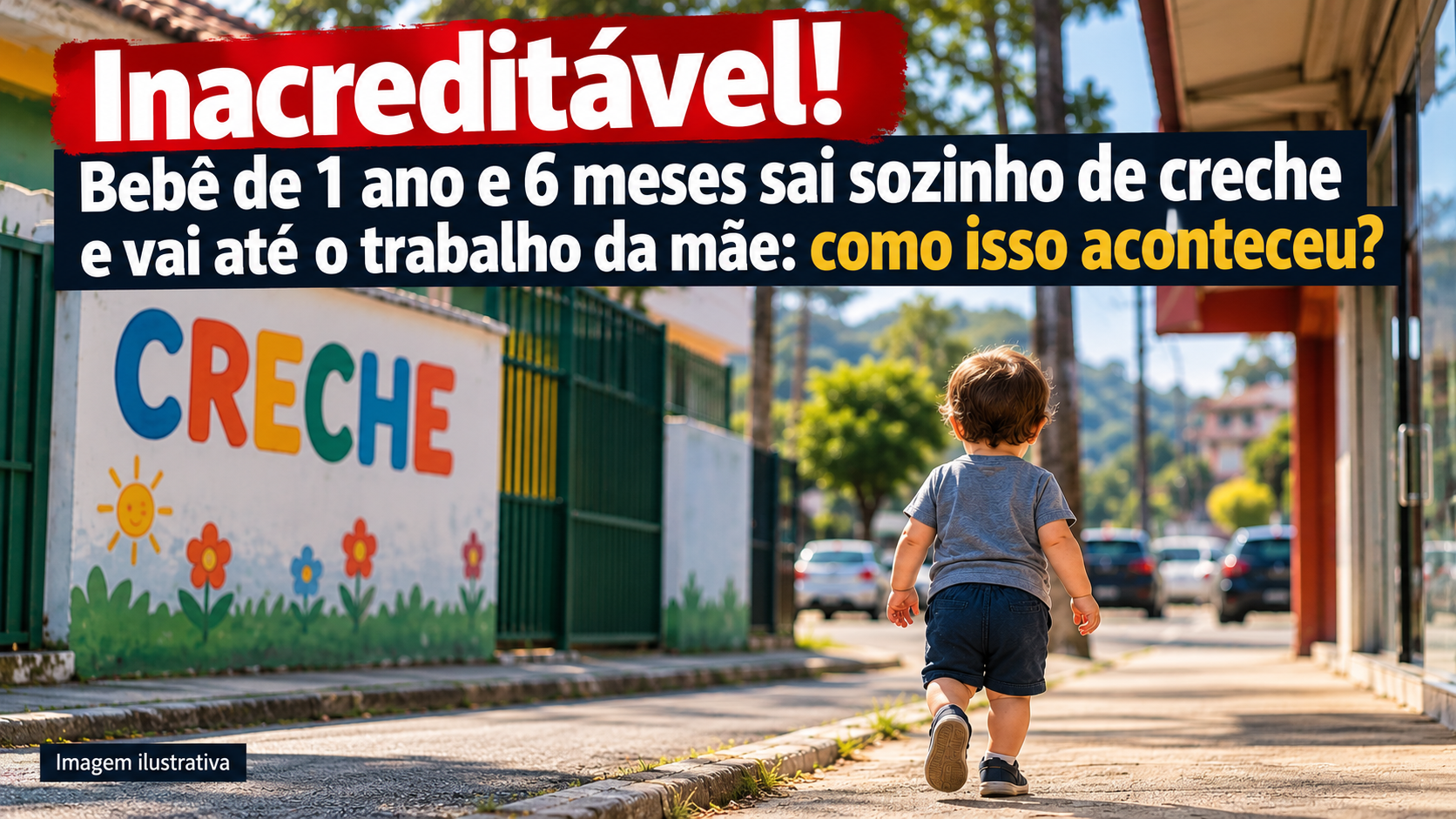 Inacreditável! Bebê de 1 ano e 6 meses sai sozinho de creche e vai até o trabalho da mãe: como isso aconteceu?